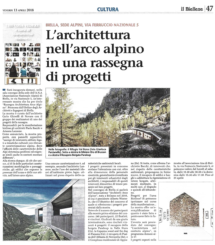 L'ARCHITETTURA NELL'ARCO ALPINO IN UNA RASSEGNA DI PROGETTI